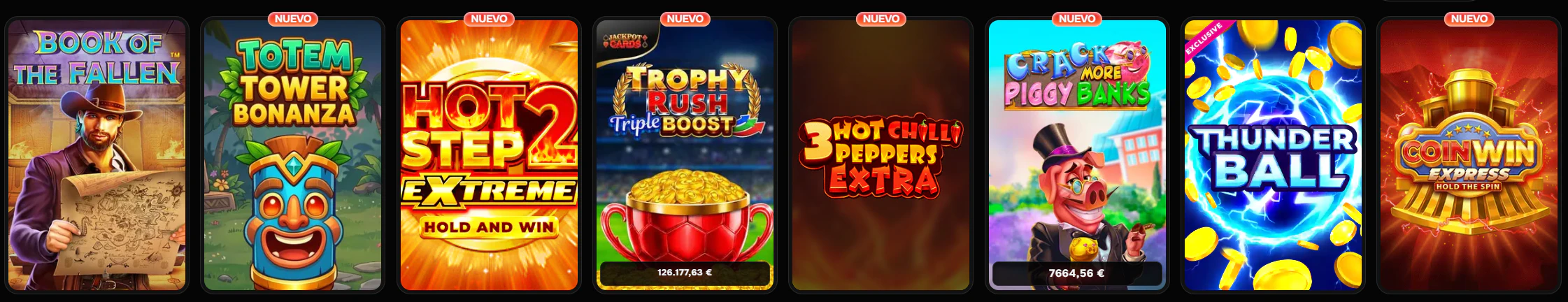 Tragaperras online y juegos de casino en Revolution Casino